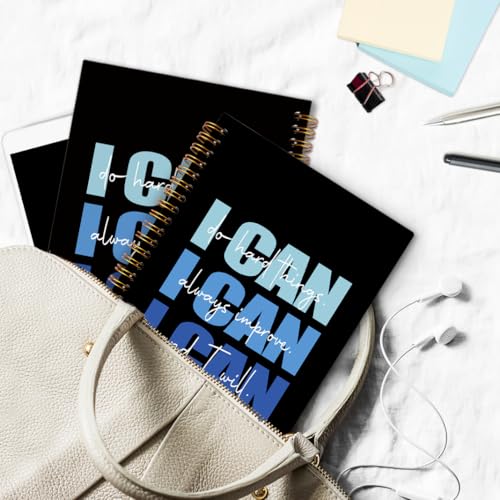 I Can Do Hard Things Inspirational Spiral Notebook, Blue and Black Journaling Notebooks, Affirmation Spiral Journal for Girls Women Men, Positive Office School Supplies Gifts, 5.5x8.3 In - color: i can