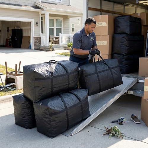Multipurpose Extra Large Heavy Duty Storage Bags Duffle Bags for Space Saving Moving Storage (Black, 21Gal/81L - 2 Pack) - size: 21Gal/81L - 2 Pack