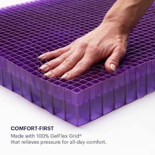 Purple Double Seat Cushion | Pressure Reducing Grid Designed for Ultimate Comfort | Designed for Office Chairs | Made in The USA - size: Double
