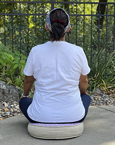 Tibetan Meditation Cushion Traditional Pillow, Comfortable Floor Pillow Beautiful Mandala Cover, Large Floor Sitting Cushion Includes A Carrying Bag