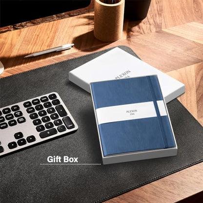 Plexon Dotted Journal Notebook, Notebook Journal 160 Pages, Dotted Notebook Medium 5.7 inches x 8 inches, 120 GSM Thick Paper, Navy Blue, Hardcover - color: Blue, style: Dotted