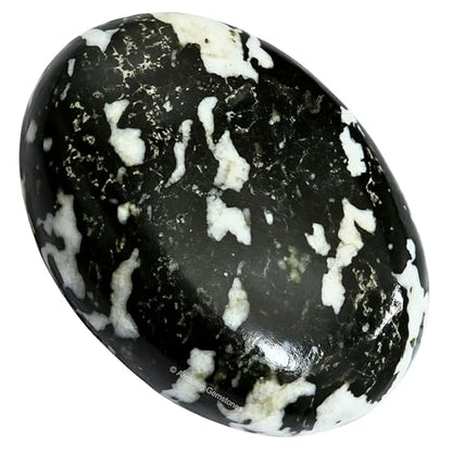 Amazing Gemstone Black and White Tourmaline Crystals and Healing Stones - Large Palm Stone Crystals Piedra - Crystal for Good Luck, Positive Energy, Meditation - Unique Stocking Stuffers, Gifts Women - color: Black & White Tourmaline