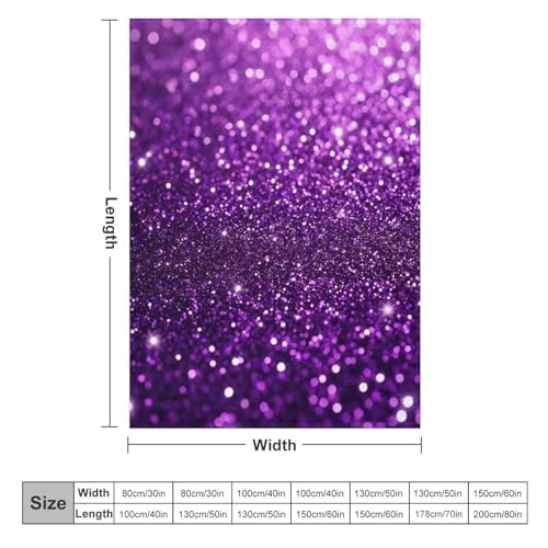 Fashion Bed Sofa Couch Cover, Unisex Blanket, Beautiful Dark Purple Bling Glitter Sparkles Pattern Lightweight Flannel Blanket - color: Color58, size: 30"x40"