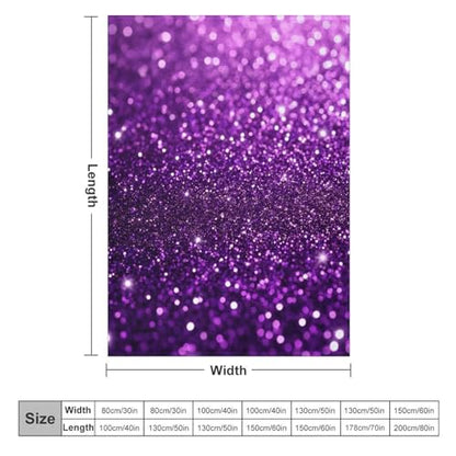 Fashion Bed Sofa Couch Cover, Unisex Blanket, Beautiful Dark Purple Bling Glitter Sparkles Pattern Lightweight Flannel Blanket - color: Color58, size: 30"x40"