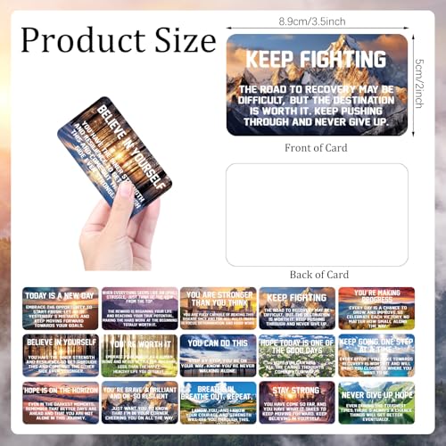 Motiskyy 300 Pcs Motivation Inspiration Affirmation Cards, Recovery Encouragement Cards 3.5 x 2 Inch Positive Inspirational Hope Quotes Card Sobriety Recovery Greeting Gifts for Men Women(Landscape)