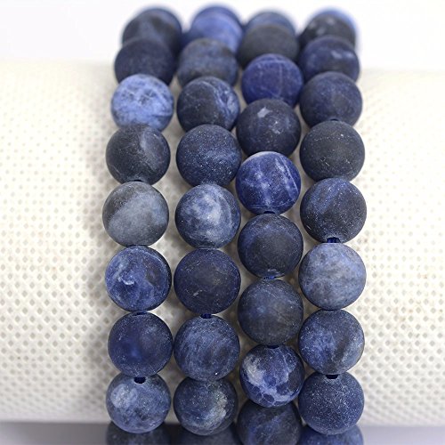Justinstones Gem Semi Precious Gemstone 8mm Round Beads Stretch Bracelet 7 Inch Unisex - color: Matt Sodalite