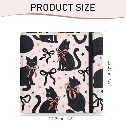 Mifuner 4.8x4.8in 80gsm Mini Notebooks Art Blank Pages Sketchbooks Travel Journal Pocket Hardcover Paint Writing Notebook Blank Diary Memo Planner Sketchbook Fabric Cover.Black Cat - color: Cloth-Black Cat