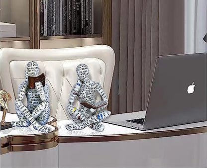 Pulp Reading Women Figurine Decor Thinker Statue Modern Abstract Art Sculpture Resin Collectible Reading Figurines for Living Room Desk Table Bookshelf Shelf Office Desktop Home Decoration (style 4) - style: Style 4