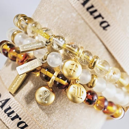 Natural Garnet Crystal Bracelet for Women & Men – Handmade Gemstone Beaded Stretch Bracelet, Polished Red Garnet Jewelry Gift, Root Chakra Stone for Confidence & Courage - color: Solar Plexus Chakra – Citrine Rhapsody bracelet