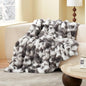 Amélie Home Faux Fur Throw Blanket, Ultra Soft Fuzzy Plush Bubble Blanket for Couch, Bed & Living Room, 60"x80", Tie-dye Grey - color: Tie-dye Grey, size: 60" x 80"