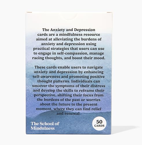 The School of Mindfulness- Mindfulness Coping Skills Series Deck, for Depression and Anxiety, Anger Management, and Cravings and Triggers (Depression and Anxiety)