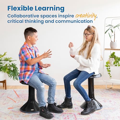 ECR4Kids ACE Active Core Engagement Wobble Stool, 18-Inch Seat Height, Flexible Seating, Black - color: Black