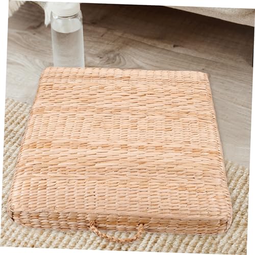 Cabilock Woven Floor Cushion Handmade Straw Meditation Pillow for Living Bedroom Yoga and Comfortable Floor Seat Mat Present for Home Decor