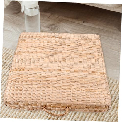Cabilock Woven Floor Cushion Handmade Straw Meditation Pillow for Living Bedroom Yoga and Comfortable Floor Seat Mat Present for Home Decor