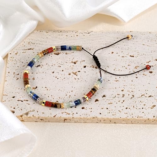 VIBILIA Get Well Gifts for Women, Inspirational Gifts Natural Stone Healing Bracelet, Thinking of You Encouragement Strength Bracelets for Women on Birthday Valentine's Day Easter Mother's Day - color: I. Chakra