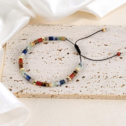 VIBILIA Get Well Gifts for Women, Inspirational Gifts Natural Stone Healing Bracelet, Thinking of You Encouragement Strength Bracelets for Women on Birthday Valentine's Day Easter Mother's Day - color: I. Chakra