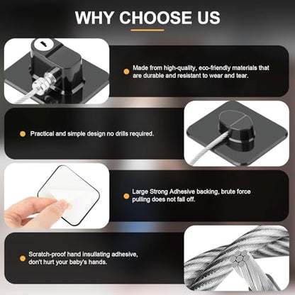 Fridge Lock, 2PCS Upgraded Refrigerator Lock for Freezer, Cabinets and Drawers, Air Fryer, Closets, Windows, Doors, Durable ABS with Adhesive Backing, Easy Install, No Tools Needed, Black & White - color: Black/White