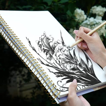 FLYING EAGLE Blank Paper Spiral notebook Journal 8.5 x 11 Blank Large Spiral Notebook 210 Pages Hardcover Spiral Notebook Sketchbook Sketch Book for drawing for Men Women,Blue