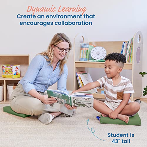 ECR4Kids SoftZone Floor Cushions, Square, Flexible Seating, Hunter Green, 6-Piece - color: Hunter Green