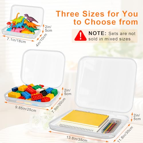 3PCS Clear Hard Shell Zipper Case,Toy Organizers and Storage Box,Clear Toiletry Cosmetic Case,Travel Makeup Bags,Diaper Bag Organizer,Pencil Case,Large Stackable Portable Zipper Pouches 13.8*11.8*2 IN - size: L