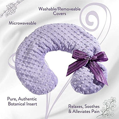 Sonoma Lavender Luxury Lavender Heatable/Chillable Neck Pillow, Microwaveable for Neck and Shoulders with Removable Washable Covers, Great for Relaxation and Pain Relief (Lilac Dot) - color: Lilac Dots