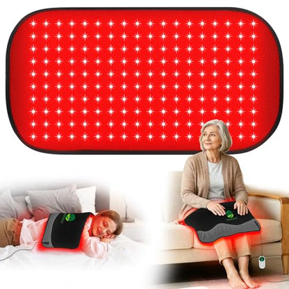 Red-Light-Therapy-for-Body,2026 Upgraded 4 Therapy Modes,5 Intensity Levels,10–90 Min Timer,Medical-Grade TPU Mat for Pain Relief,25"x13"Dual Wavelength Infrared Red Light Blanket for Home&Travel Use - size: 25" x 13"