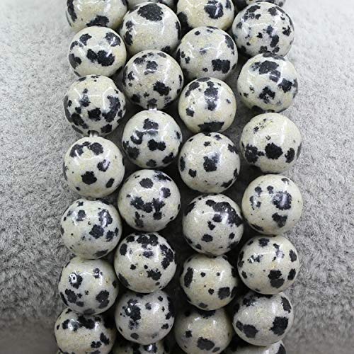 Amandastone Natural Gemstone 8mm Round Beads Stretch Bracelet 7 Inch - color: Dalmatian Jasper