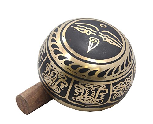 Tiebtan Yoga Meditation 8 Lucky Symbols Singing Bowl / Silk Cushion / Rosewood Mallet Set