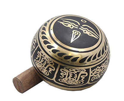 Tiebtan Yoga Meditation 8 Lucky Symbols Singing Bowl / Silk Cushion / Rosewood Mallet Set