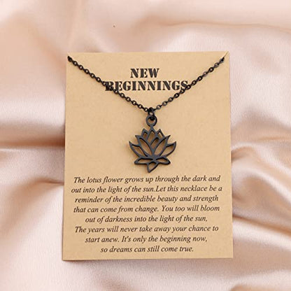 bobauna Yoga Flower Yoga Symbol Pendant Necklace Yoga Jewelry