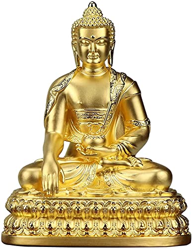 Sculpture Tabletop Statue Figurine Zen Brass Sculpture Statue Decoration Shakyamuni Buddha Statue and Meditating Peace Harmony Sculpture Mini Office Unique Gift