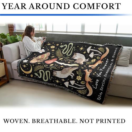 Pure Country Weavers Forest Friends Blanket - Personalized - Custom Gift Tapestry Throw Woven from Cotton - Made in The USA (72x54) - color: Forest Friends Blanket