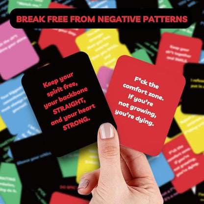 Unique Badass Birthday Gifts - Badass Affirmation Cards - 55 Sweary Affirmation Cards - Daily Positive Motivational Card - Inspirational & Self Care Quotes - Spiritual Gifts for Best Friend, Sister - style: Minimalism