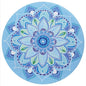Navaris Round Yoga Mat - Compact Meditation Mat with Unique Pattern - For Yoga Skipping Pilates & Headstands - Includes Zipper Pouch - Small Jump Rope Mats Outdoor - Lotus
