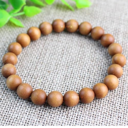 Sandalwood Bracelet for Women Men Buddhist Prayer Strand Chandan Bracelet Handmade Stretchable Elastic Sandalwood Beaded Wristbands for Yoga Meditation - style: 8mm Beads