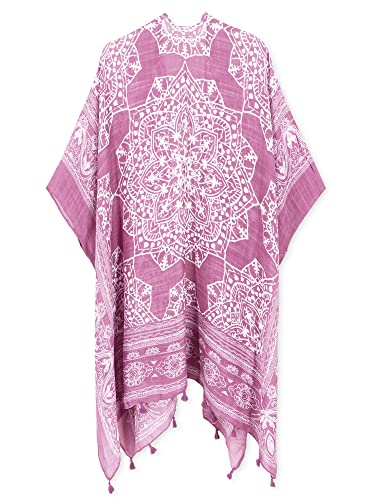Kimonos for Women Swimsuit Coverups Beach Cover Up Swimwear Cardigan Summer - color: B Rose