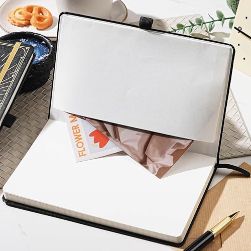 Artfan Ruled Notebook/Journal – Premium Thick Paper Classic Writing Notebook with Pocket + Page Dividers Gifts, Banded, Large, 128 Pages, Hard Cover, Lined (5.3" x 8.26") - Sun and Moon - color: BLACK17