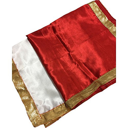 Indian Yoga Meditation Shimmer Sequin Silk Square Prayer Altar Cloth (25" x 25) (Pink) - color: Pink