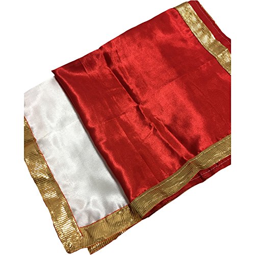 Indian Yoga Meditation Shimmer Sequin Silk Square Prayer Altar Cloth (25" x 25) (White Solid) - color: White Solid