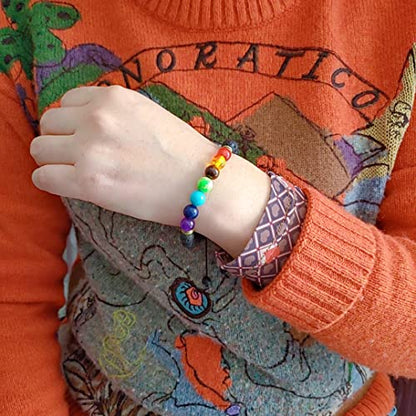 GelConnie Lava Rock Chakra Bracelet 7 Chakra 8mm Natural Stone Healing Bracelet Stress Relief Yoga Beads Anxiety Bracelet Aromatherapy Essential Oil Diffuser Bracelet Bangle - color: Black
