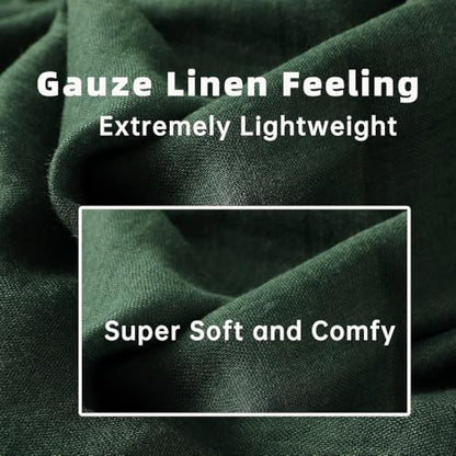 Harewom Lightweight Gauze Linen Feeling Shawl Wraps for Women Beach Summer Scarf for Evening Wedding Dresses - color: Shawl Wraps - Dark Green
