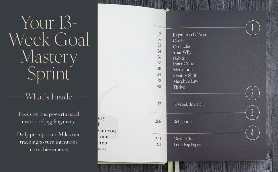 90 Days Goal Mastery Journal – A Guided Goal Planner for Habit Tracking - Goals Journal for Personal Growth, Mindfulness & Transformation with Self Care Prompts, Daily Reflection & Gratitude Practice to Achieve Your Vision - color: Champagne
