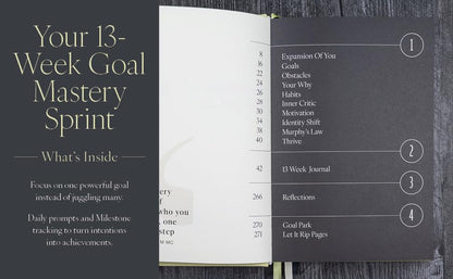 90 Days Goal Mastery Journal – A Guided Goal Planner for Habit Tracking - Goals Journal for Personal Growth, Mindfulness & Transformation with Self Care Prompts, Daily Reflection & Gratitude Practice to Achieve Your Vision - color: Champagne