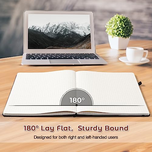 Blank Notebook, Hardcover Sketch Book, 8.5 x 5.5 Large Blank Journal, No Bleed Thick Paper Sketchbook for Drawing, Unlined Notebook Journal for Women Men School, A5 Leather Sketchbook, Lay Flat, Brown