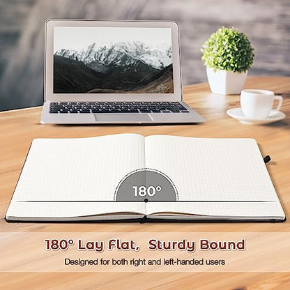 Blank Notebook, Hardcover Sketch Book, 8.5" x 11" Large Blank Journal, No Bleed Thick Paper Sketchbook for Drawing Art, Unlined Notebook Journal for Women Men, A4 Leather Sketchbook, Lay Flat, Brown - color: Brown