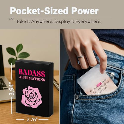 Badass Affirmation Cards for Women – 56 Motivational Self Care Cards, Encouragement Gift for Friend Sister Daughter, Mother’s Day Gift, Class of 2026 Graduation Gift, Inspirational Gift for Her