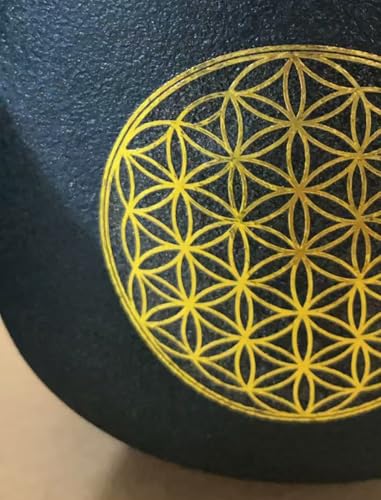 10 inch C Note Life of Flower Black Crystal Singing Bowl Root Chakra Meditation Sound Healing with Durable Carrying Case Suede Mallet Striker O-ring - size: 10 inch C NOTE