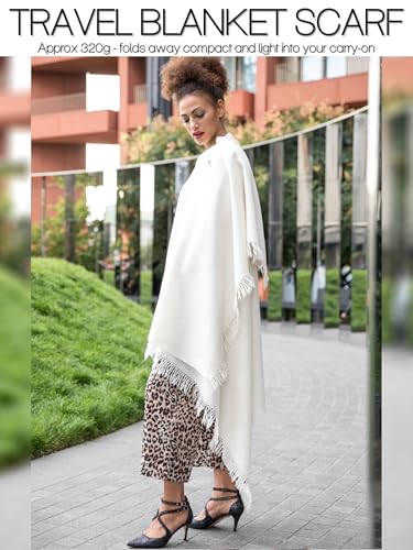 likemary Pashmina Shawls and Wraps - Large Merino Wool Blanket Scarf for Women - Handmade Travel, Meditation & Festival Wrap - color: Cream 40" X 80"