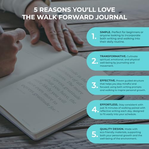 The Walk Forward Journal – (Teal) A 60-Day Daily Journal for Spiritual, Emotional, and Personal Growth – Reflection, Mindfulness & Inspiration – Daily Affirmations and Goal-Setting – Undated Life Planner for Women & Men - color: Teal