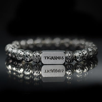 Tigranes Premium Natural Stone Bracelet Collection – Handmade Gemstone Jewelry in Luxury Branded Gift Box - style: Antique Silver